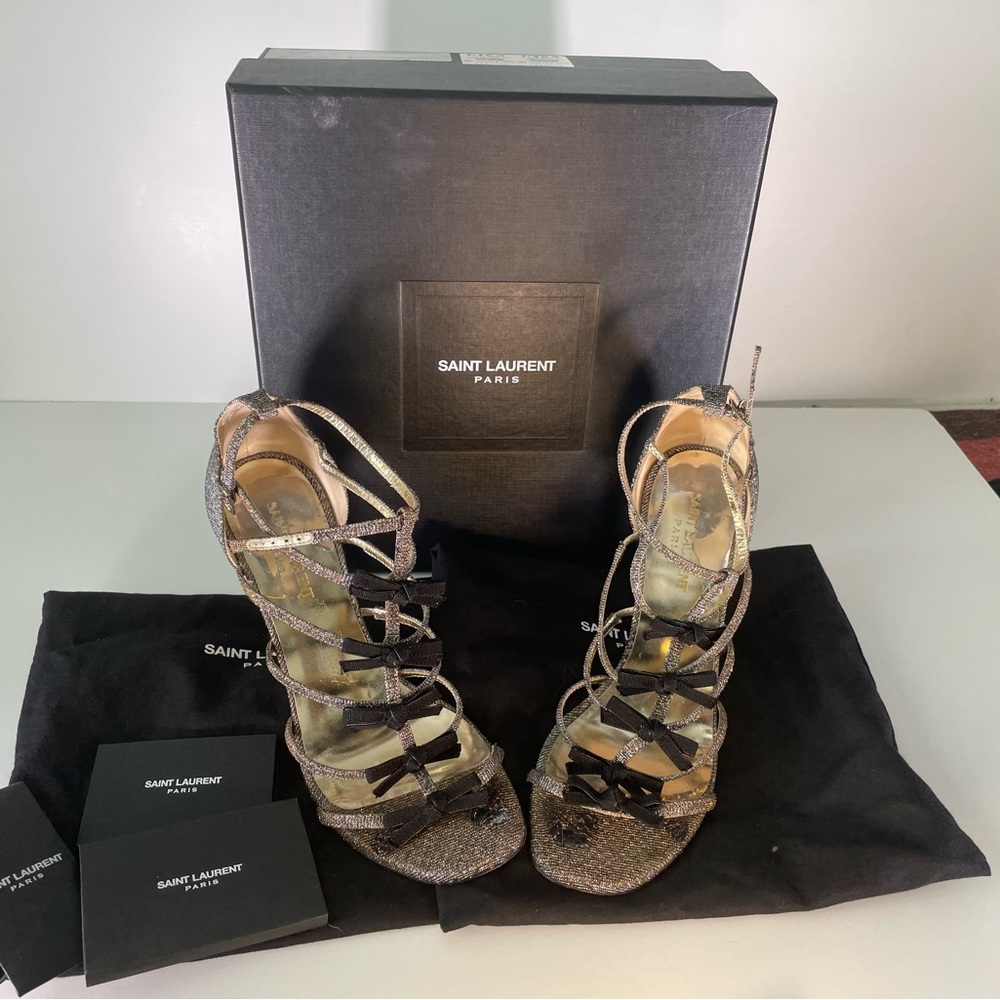 Saint Laurent Gold Jane Heels